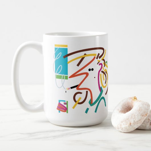 Mug Le nid de Rat Abstrait Art Moderne Illustration Mu (Avec donut)