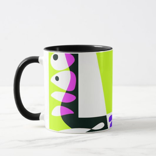Mug Le nid d'oiseaux - Vert citron vert blanc (Gauche)
