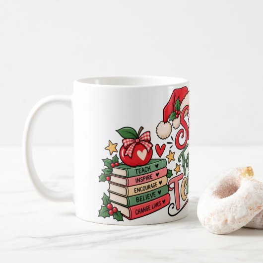 Mug Le Noël de l'enseignant préféré de Santa (Avec donut)