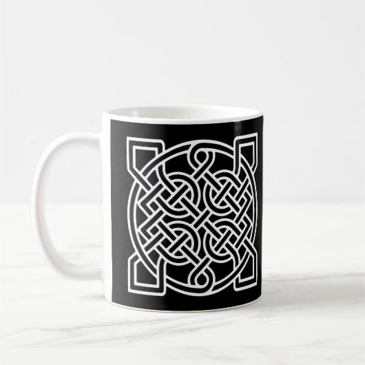 Mug Le noeud de marin celtique, blanc sur un Arrière - (Gauche)