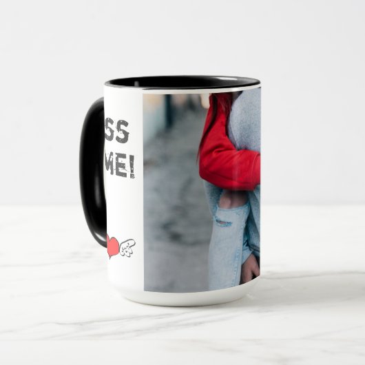 Mug Le noir fait sur commande sonnerie de 15 onces (Devant gauche)