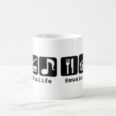 Mug Le noir mangent des icônes de musique de sommeil (Centre)