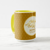 Mug Le Nouveau M. et Mme (nom, date) Mariage Gold Deco (Devant gauche)
