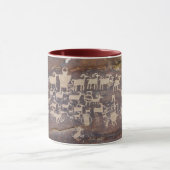 Mug Le panneau d'art de roche de chasseur (Centre)
