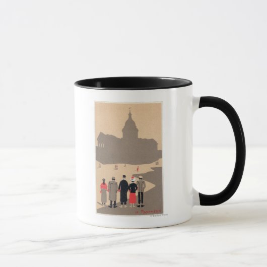 Mug Le Panthéon Art Déco Scène Paris, France (Droite)
