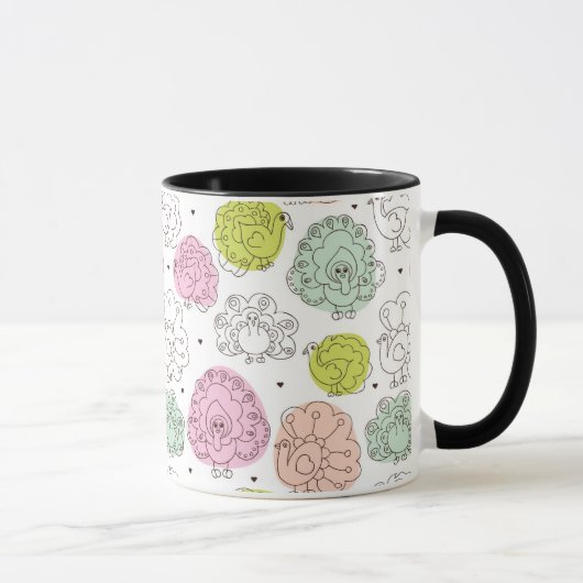 Mug le paon badine le cru de papier peint (Droite)