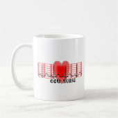 Mug Le papier et le coeur d'Ekg de cadeau d'infirmière (Gauche)