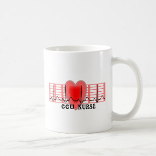 Mug Le papier et le coeur d'Ekg de cadeau d'infirmière