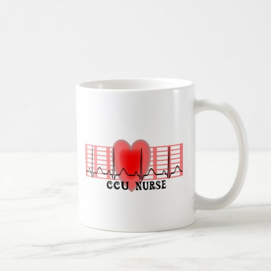 Mug Le papier et le coeur d'Ekg de cadeau d'infirmière (Droite)