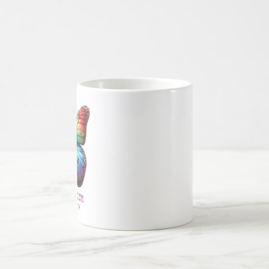 Mug Le papillon arc-en-ciel transforme la motivation d (Centre)