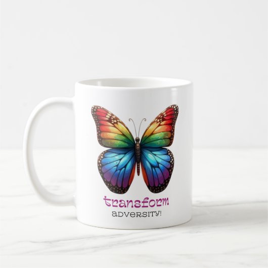 Mug Le papillon arc-en-ciel transforme la motivation d (Gauche)