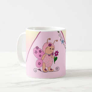 Mug Le papillon de roses personalisiert