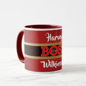 Mug Le patron / Da Boss avec votre nom (Devant gauche)