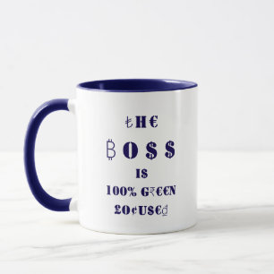 Mug Le patron est centré à 100% sur l'écologie, la mon