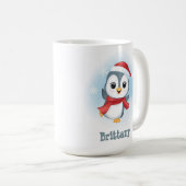 Mug Le Penguin Dancing Nom personnalisé Noël 15oz (Devant droit)