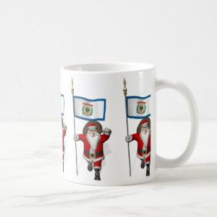 Mug Le Père Noël Avec L'Ensigne De La Virginie Occid