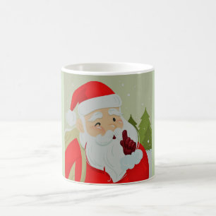 Mug Le Père Noël De Vacances Et Les Flammes De Neige