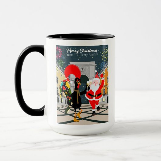 Mug Le Père Noël et le coq Toast de Champagne à New Yo (Gauche)