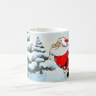 Mug Le Père Noël Patine Sur La Neige De Glace