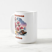 Mug Le Père Noël prend un verre au feu (Devant gauche)
