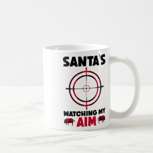 Mug Le père Noël surveille ma visée - Chasse au sangli