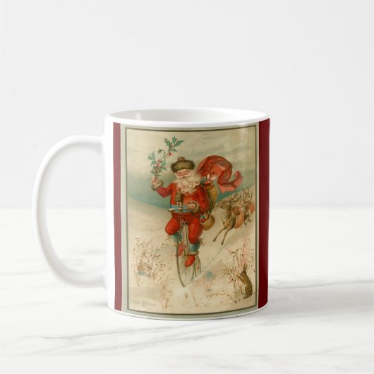 Mug Le Père Noël victorien à vélo à grande roue (Gauche)