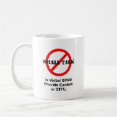 Mug Le petit entretien est Spam verbal (Gauche)