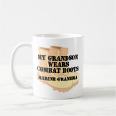 Mug Le petit-fils marin de grand-maman utilise le bloc (Gauche)