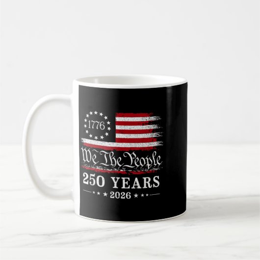 Mug Le Peuple 250 Ans 1776 2026 Drapeau Américain (Gauche)