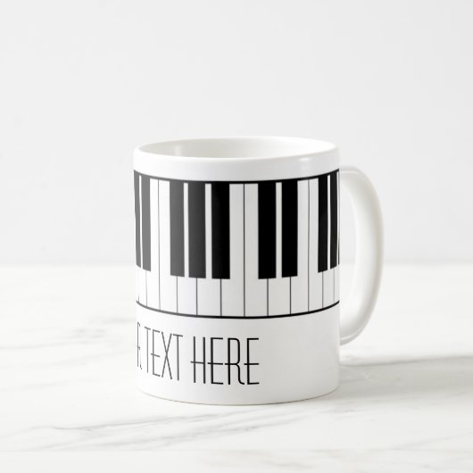 Mug Le piano nommé fait sur commande verrouille (Devant droit)