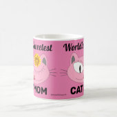 Mug Le plus doux du monde CAT MOM Pink Cat Face (Centre)