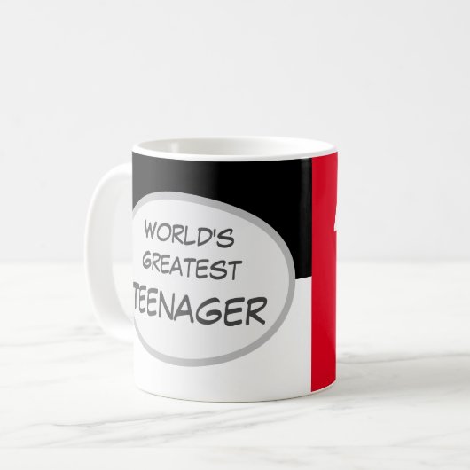 Mug Le plus grand adolescent du monde s'amuser heureux (Devant gauche)