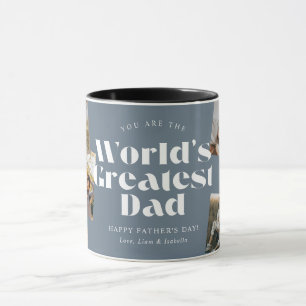 Mug Le plus grand papa du monde bleu 6 Collage de phot