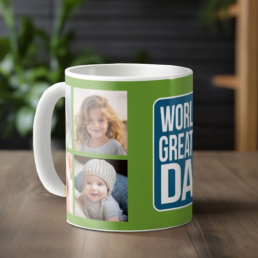 Mug Le plus grand papa du monde - bleu marine et vert 