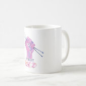 Mug Le poing de puissance de tricot, fil, résistent (Devant droit)