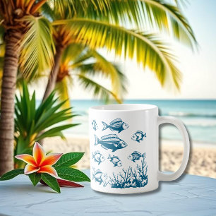 Mug Le poisson sous l'eau style pêcheur tendance