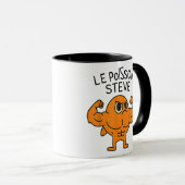 Mug Le Poisson Steve Funny Cartoon de poisson musclé (Devant droit)