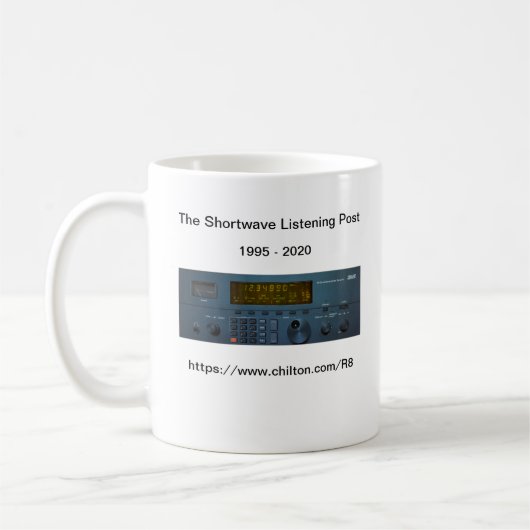 Mug Le post d'écoute de Shortwave - 25 ans en ligne (Gauche)