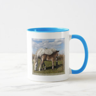 Mug Le poulain de Camargue à cheval avec mère