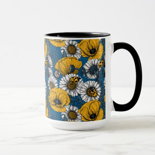 Mug Le pré en jaune et bleu (Droite)
