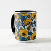 Mug Le pré en jaune et bleu (Devant gauche)