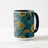 Mug Le pré en jaune et bleu (Devant droit)