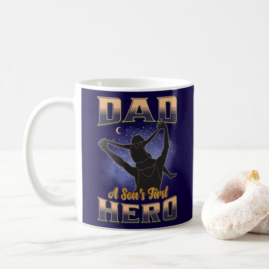 Mug Le premier héros de Papa A Son Fils (Avec donut)