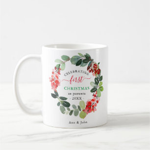Mug Le premier Noël des fêtes des parents La traditi