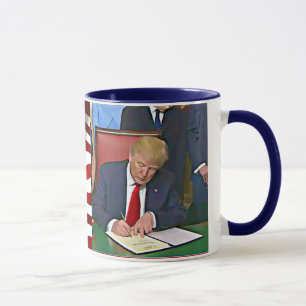 Mug Le Président Donald Trump Signer des documents Ca