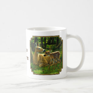 Mug Le printemps blanc Fawn et la mère Deer