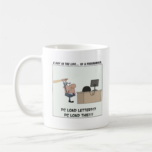 Mug Le programmeur fâché frappe l'ordinateur (Gauche)