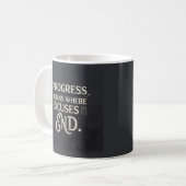 Mug Le progrès commence où les excuses finissent. (Devant gauche)
