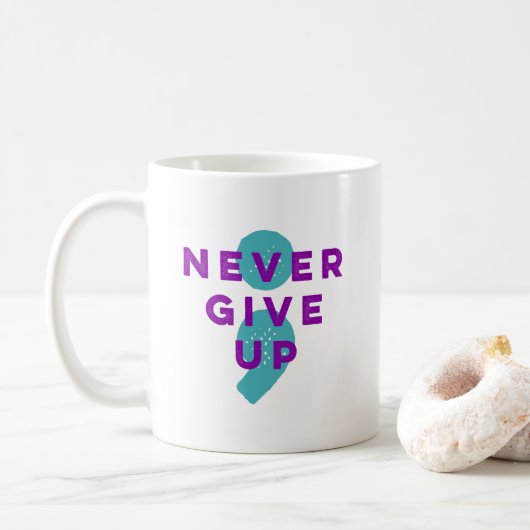Mug Le projet Semicolon n'abandonne jamais la préventi (Avec donut)