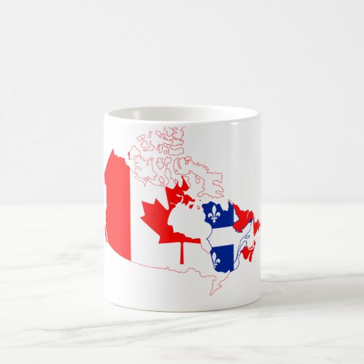 Mug Le Québec dans le drapeau du Canada, carte (Centre)
